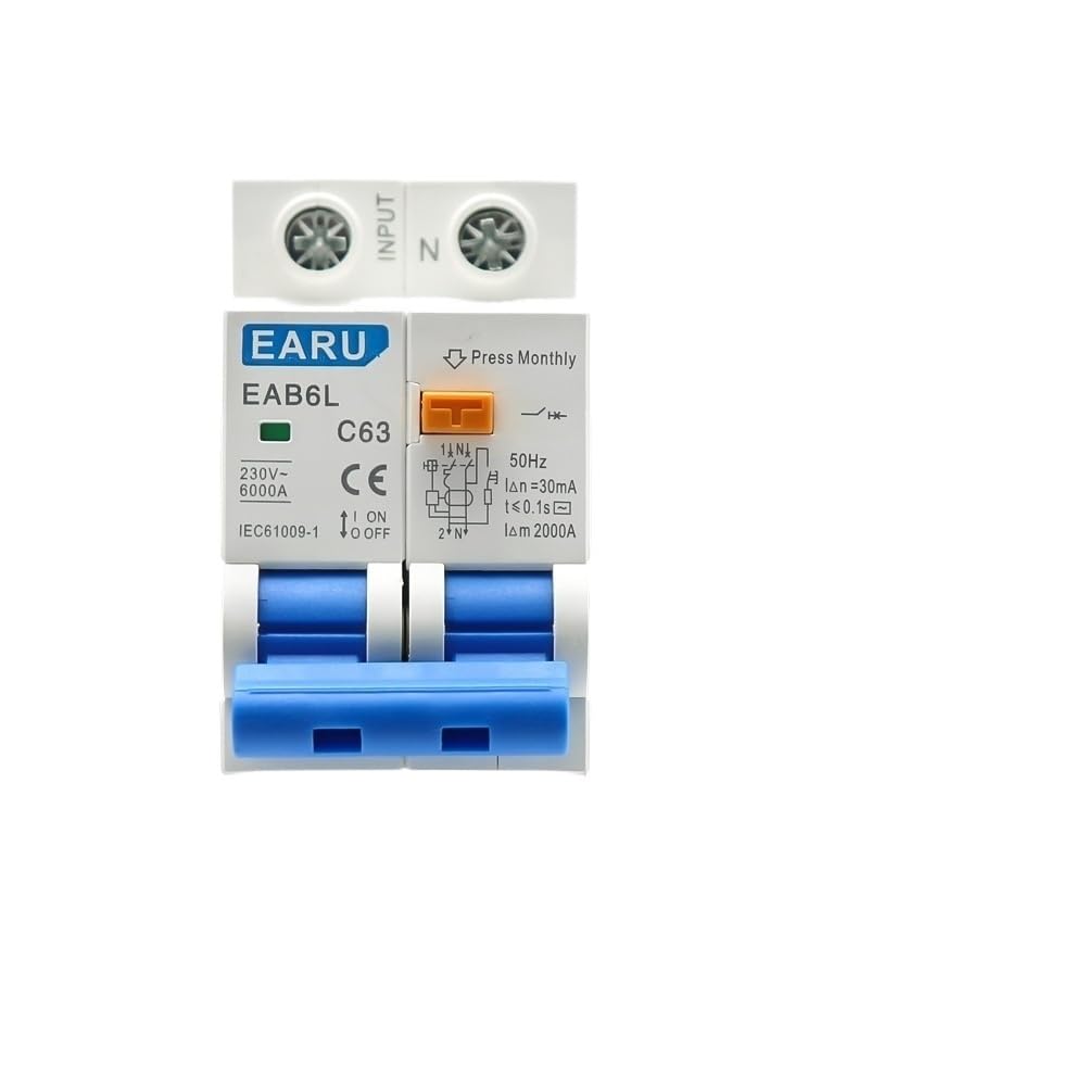 Interruttore Differenziale Puro Salvavita, AC230V MCB Protezione Dalle Dispersioni RCBO Da Sovraccarico E Cortocircuito 2P 4P 30mA Interruttore Di Corrente Residua RCCB RCD(4P,40A)