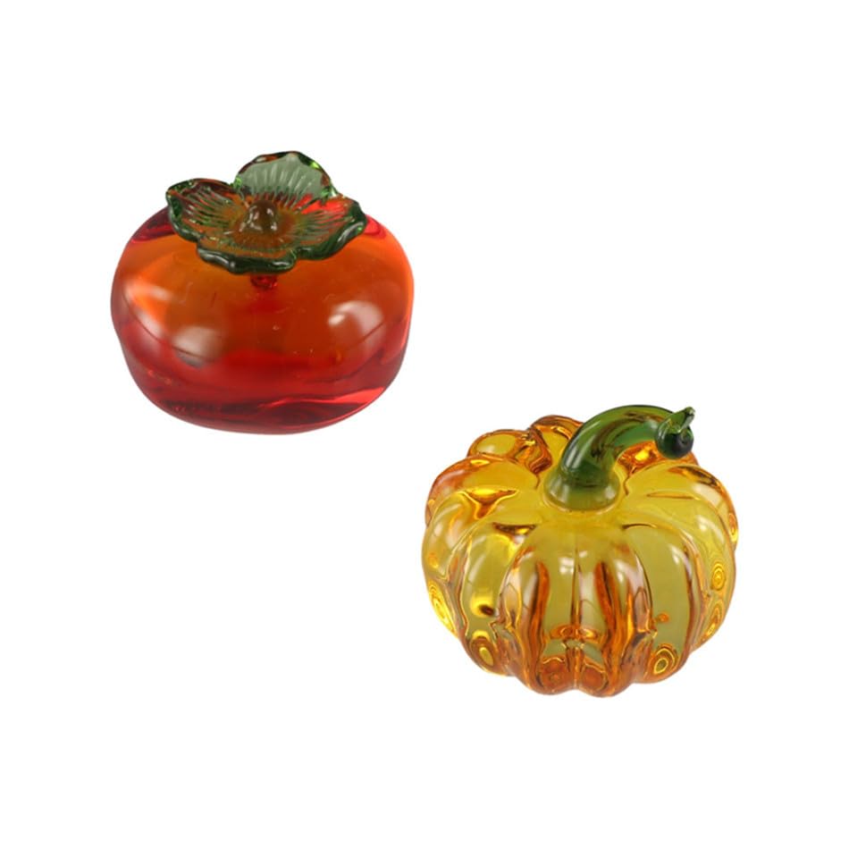 Boîte à Bijoux Citrouille En Verre - Décoration D'intérieur Et Rangement Boucles D'oreilles, Motif Récolte, 10.5x8.5x8 Cm