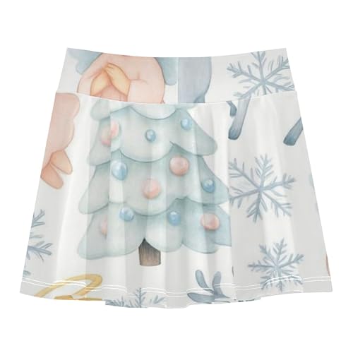 Joisal Tennis Skirts for Kids Cute Watercolor Christmas Angels Athletic Shorts Girls Skorts Cool Pink Flowy Skirt 4t2