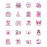 Rngmsi UV DTF Cup Wraps - 20 Sheets Breast Cancer Awareness UV DTF Cup Wraps for 16 oz Glass, Pink Ribbon Gnome Butterfly Rainbow Rub on Transfer Sticker, Uvdtf Decals for Water Bottle Mug DIY Crafts