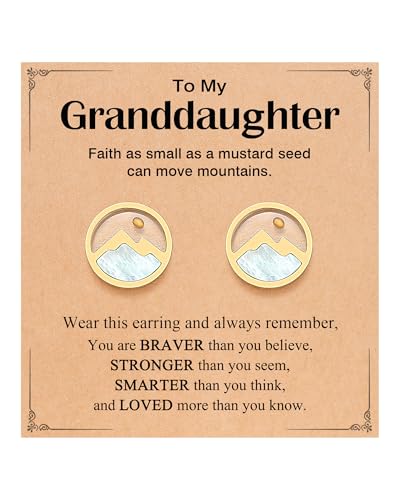 Silver/Gold Mustard Seed Stud Earrings Love Moving Mountains-Birthday Valentines Day Christmas Christian Jewelry Gifts for Granddaughter