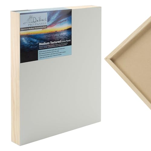 Da Vinci Pro Medium Textured Gesso Panel - Set of 4-30X40-2" Depth Wood Panels for Painting - Accepts Mediums Like Canvas - for Oils, Acrylics, Mixed Media, Pastels & Drawing Sticks