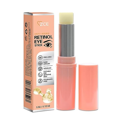 Retinol Eye Stick, Retinol Eye Cream with PEPTIDES and HYALURONIC ACID for Dark Circles and Puffiness, Under Eye Cream Anti Aging, Reducing Fine Lines Eye Balm Stick Smoothens Wrinkles in 3-4 weeks,Instantly Hydrate and Brighten Undereye Area, Suitab