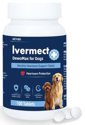 Young Heart for Dogs, lvermect Tablets for Dog – Hawthorn Prevention for Dogs, Heart Health, Circulatory & Cardiovascular System – 7.5 mg, 100 Tablets