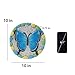 Decorative Butterfly Garden Stepping Stone - Round 10-Inch Concrete, Multi-Colored with Blue Design, Pebble Background for Outdoor Pathways Cynkeyee