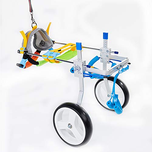 Jump Adjustable Dog Pet Wheelchair for Hind Legs Rehabilitation, 2 Wheels Dog Cart