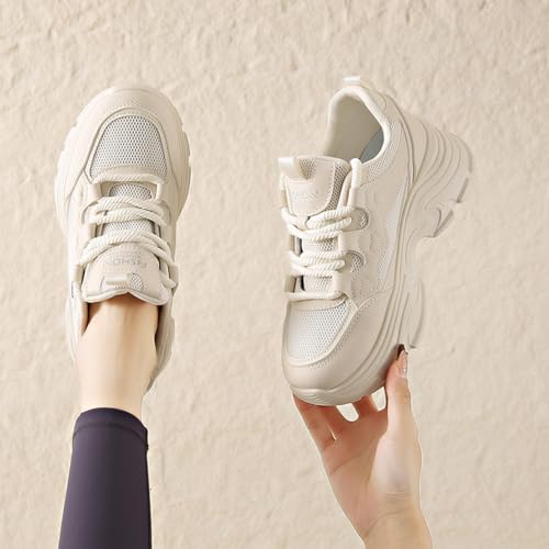 VAXAV Women's Stylish Chunky Shoes Breathable Mesh Platform Sneakers Casual Jogging Walking Shoes 5.5-8.54