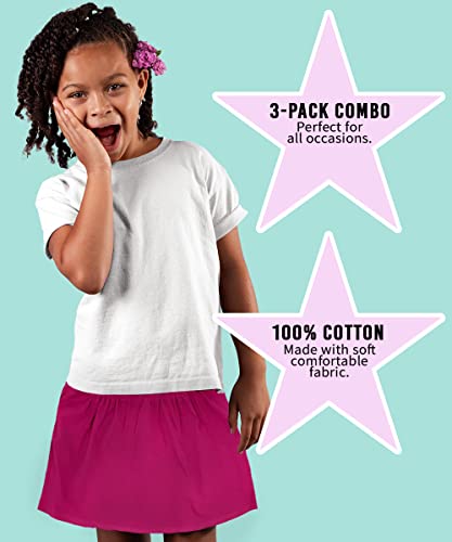 Image of MISS POPULAR Girls 3-Pack Skirt Sets Soft Cotton Cute Comfortable | Sizes 4-16