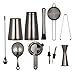 ALOONO 11-Piece Black Boston Cocktail Shaker Set Bartender Kit | Drink Mixer Bar Set | Cocktail Set Bar Accessories: Martini Shaker, Strainer, Jigger, Muddler, Spoon, & More
