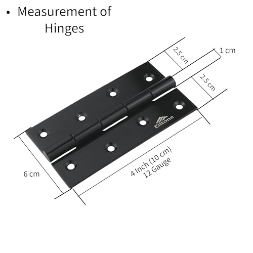 Image of Stainless Steel Window & Door Butt Hinges Kabja for Home /Office /Hotel for Main Door /Wooden Door /Kitchen, SS Welded Heads(6 Piece,Z Black, 4 Inch x 12 Gauge /2.5 mm