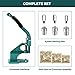 BEAMNOVA Grommet Tool Kit Hand Press Eyelet Setter Machine 1/4, 3/8, 1/2 Inch (6, 10, 12 mm) Setting Dies, 1500 Golden Grommets