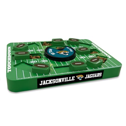 Image of Pets First NFL Jacksonville Jaguars Large Puzzle Toy for Dogs, Slow Feeder Board for Pets, New Bigger Size, Interactive Doggie Treat Toy