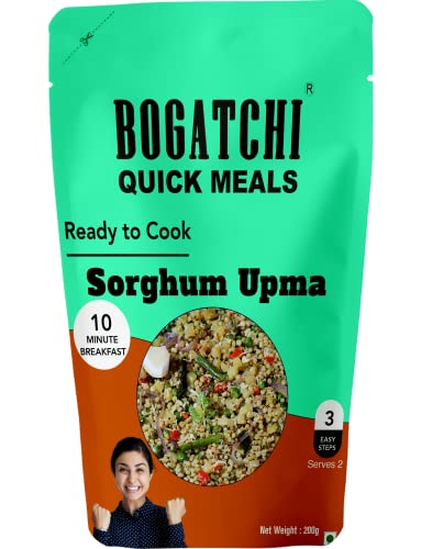 Image of BOGATCHI Jowar UPMA - Ready to Cook AUTHENTIC Sorgum Millet UPMA snacks - 200 g, Ready to Eat Meal and Tasty Instant Meal, 100% Natural Ingredients, No Preservatives, No Artificial Colours&Flavors