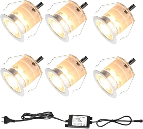 6x LED Bodenstrahler Set, IP67, 12V, Warm/kaltweiß – Wasserdichte Einbauleuchten Für Garten, Terrasse & Wege