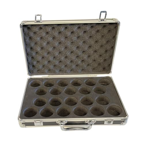 Billiard Balls Storage Box Holds 22 Balls Aluminum Alloy Snooker Equipment Portable Pool Ball Carrying Case with Handle