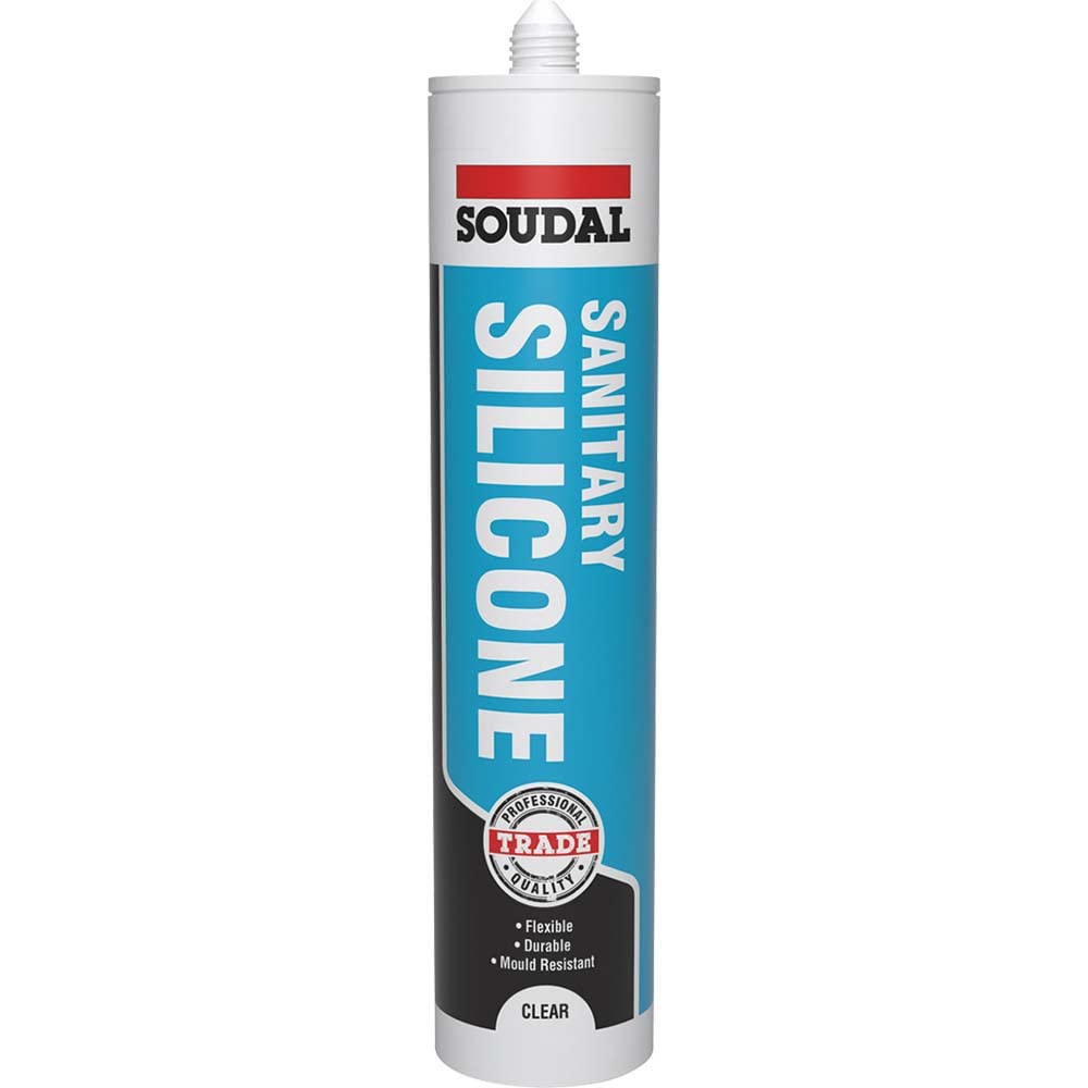Soudal Sanitary Silicone Clear 290ml Cartridge