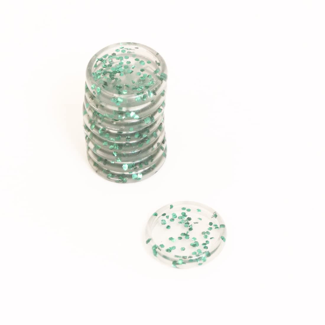 Craftelier Turquoise With Glitter - Plastic Glitter Disc Rings S For Scrapbooking Binding And Other Crafts For Planners, Agendas, Notebooks Or Albums | Pack Of 9 Pcs. 25 Mm Diameter - Colour