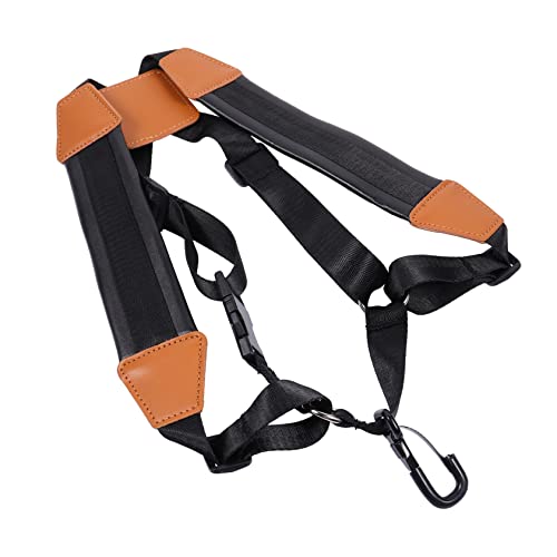Yardwe Saxophone Double Shoulder Strap Soft Padded Harness for and Tenor Saxophones Fit Relieves Neck Pressure Convenient for All Players Black
