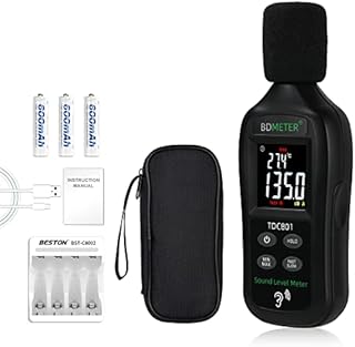 The7box Decibel Meter 35db-135db Handheld Sound Meter High Accuracy with Fast/Slow Selection LCD Display Noise with Backlight Display Digital Sound Level Tester (Charger Batteries Include)