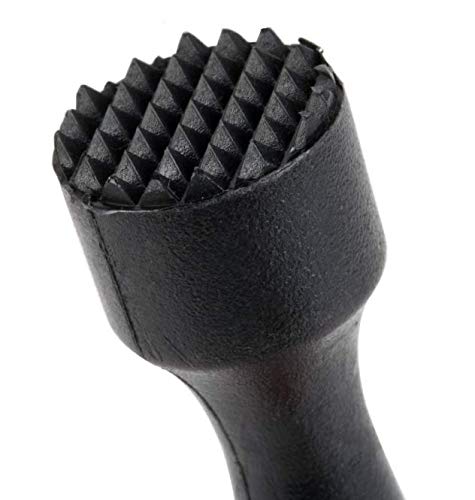 (Pack of 6) Poly Black Bar Muddler Netted Head Professional Drink Muddler Bartender Tool