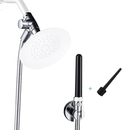 Image of Shower Enema System with 100 Inches Hose, Diverter, Water Control Valve for Men and Women Portable Cleaning, Enema Nozzle Kit Cleaner Attachment(Matte&Chrome