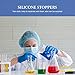 Healifty 10pcs Test Tube Lids Chemical Industry Silicone Stoppers Spill Proof Stoppers for Plant Test Tubes Flask Sealer Laboratory Tools