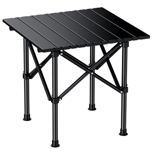 EYPINS Campingtisch Klapptisch 40x40cm Tragbarer Grilltisch & Esstisch Stabiler Carbonstahl wackelfrei - Für Camping Grillen Angeln Picknick Reisen Kleiner Klapptisch schwarz