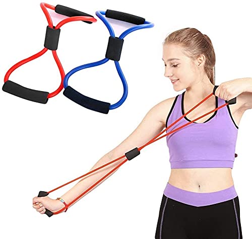 Odowalker Resistance Bands Figure 8 Exercise Band Resistance Fitness Equipment Tool For Back Shoulder Neck Stretching Yoga Bands Exercise Loop For Home Workout(Delivery Random Color) #TOP15