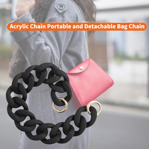 Dumpy Acrylic Purse Strap Bag Chain Handle Replacement,Handbag Purse Making Accessory Decorations Purse Extender Chain4