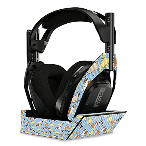 Image of MightySkins Carbon Fiber Skin Compatible with Astro A50 Wireless Headphones + Base Station (Gen 4) - Puppy Party | Protective, Durable Textured Carbon Fiber Finish | Easy to Apply | Made in The USA