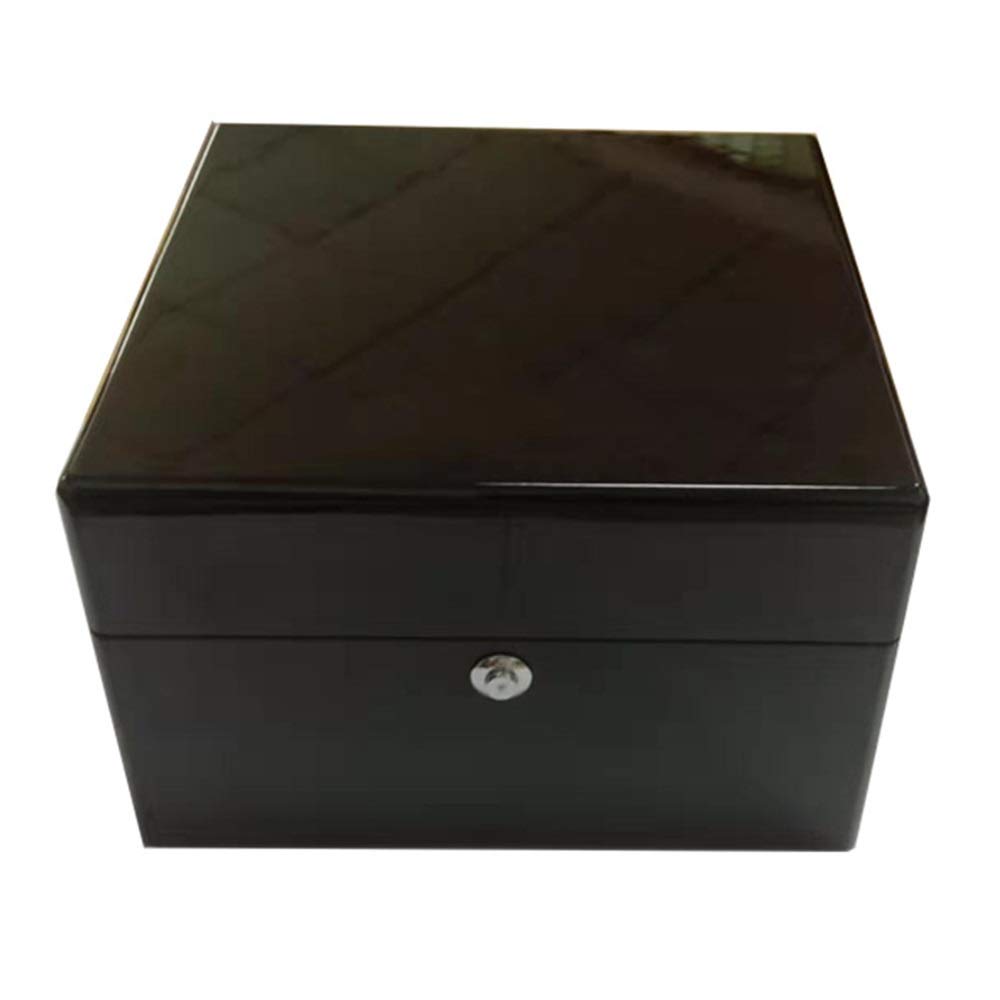 Cajas de Relojes Negro de alto brillo reloj del cuadrado cajas madera joyería visualización contador Box para Cumpleaños Navidad