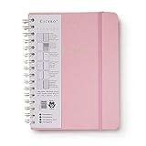 Planner Wire-o Pastel, Rosa, Mensal e Semanal, 96 Folhas, Papel Pólen 80g/m², Tamanho A5 (Grande)