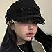 Lace Hat for Lady Girl Fashion 2000s Driver Girl All Matching Sun Streetwear Hat Black