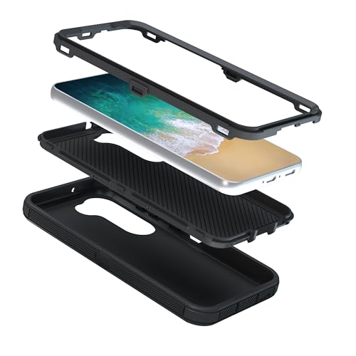 Image of KLD Rugged Armor Back Cover Compatible for Samsung Galaxy S23 Case Hard PC + Soft TPU with Bumper Complete Protection Mobile Pouch - Black