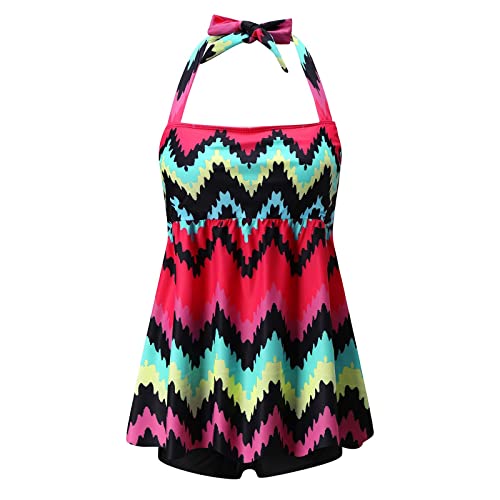 Tankini rose taille M masquant le ventre avec short confortable - 4