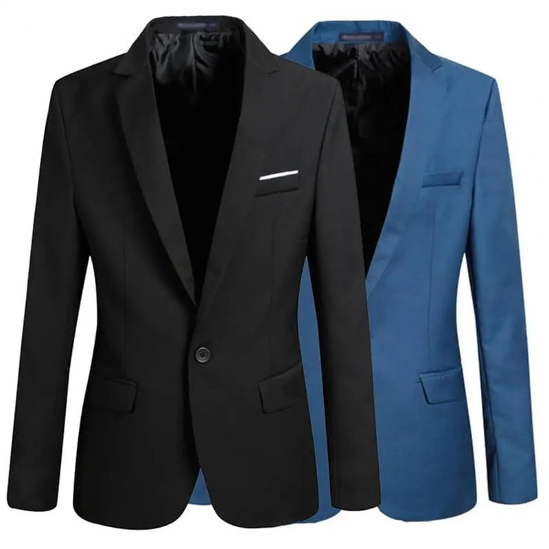Men's Solid Formal Jacket Casual Business Slim Blazer Top Autumn and Winter Wedding Party Coat2