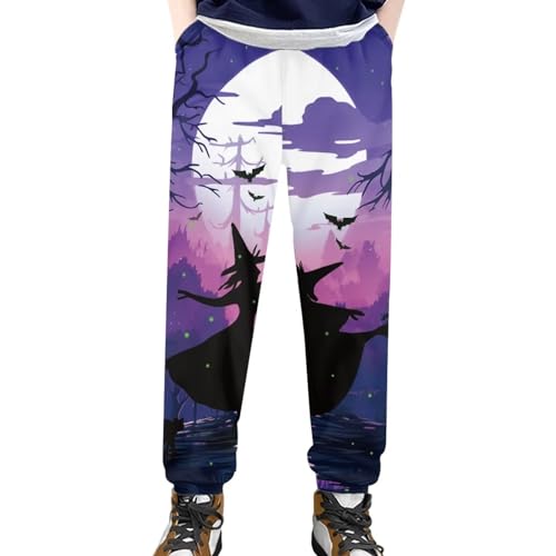 Sprowallow Kids Casual Pants with Pockets Athletic 3D Print Novelty Graphic Sweatpants Unisex Trousers for Age 4-15Y