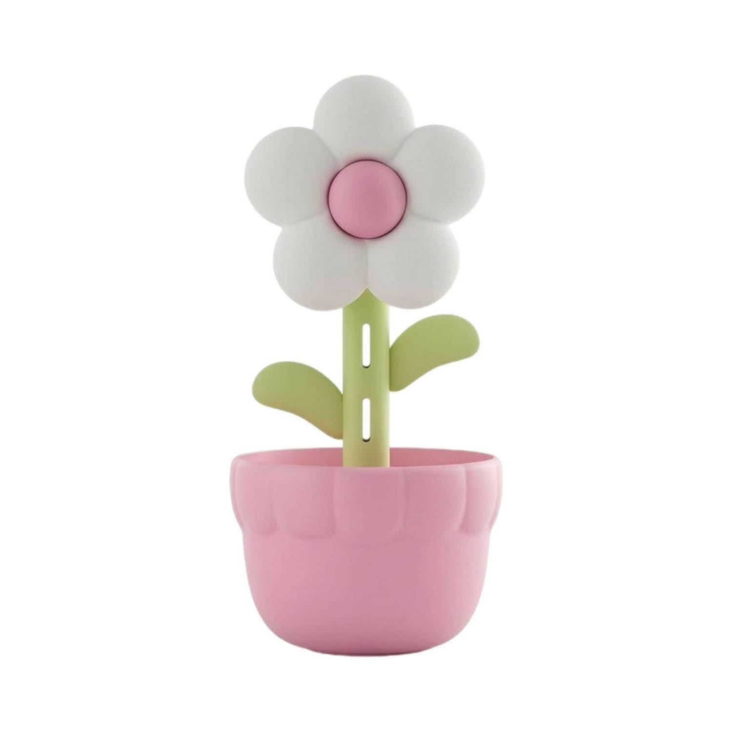 decorative flower-shaped humidifier quiet desktop humidifier compact mist maker portable for desk, bedroom, bedside table, white, plug-in