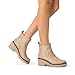DREAM PAIRS Women's Wedge Chelsea Ankle Boots Fashion Round Toe Low Wedge Heel Platform Booties Shoes,Size 10,Nude-Nubuck,SDAB2403W