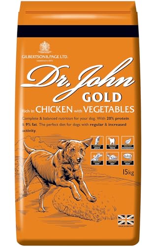 Dr John Gold Complete Dry Dog Food, Chicken with Vegetables, 15 kg Dr John Gold Complete Dry Dog Food, Chicken with Vegetables, 15 kg