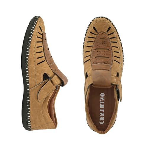 Image of Centrino Men's Fisherman Sandals | Sporty & Casual Summer Footwear | Adjustable Fit with soft cushion Padding | Closed-Toe Comfort & Durability (9284)