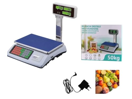Bilancia Elettronica con Stampa Scontrino e con Braccio (Portata Max. 50 Kg)