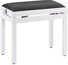 Solid, reliable Oak construction with simple assembly out of the box. Comfortable and removable Black velvet top. Height adjustable from 49 to 59cm Weight 6.5 kg (14.33 lb) Polished Black Finish