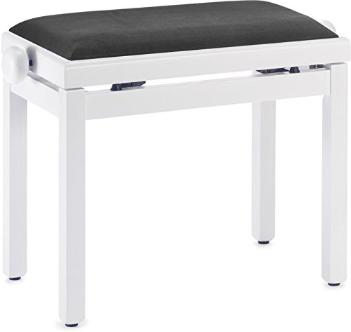 Stagg PB39 WHM VBK - Banqueta para piano, color blanco mate y negro