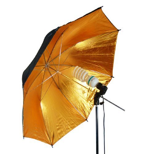 LimoStudio 33" Black & Gold Black/Gold Photo Studio Umbrella Photo Video Umbrella Reflector, AGG129-A - Thumbnail 3