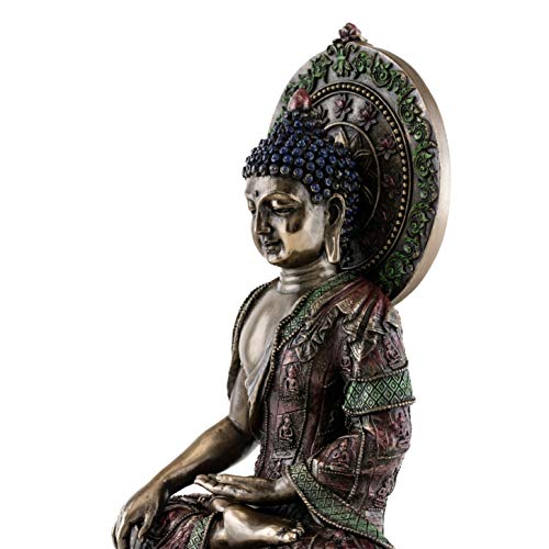 Estatua Buda Shakyamuni 10.5 pulg. Bronce y resina miniatura 6