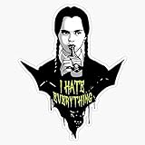 Wednesday Addams I Hate Everything Gothic Bumper Sticker Vinyl Decal 5 inches