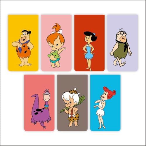 Image of Zesta Magnetic Bookmark Set of 7 | Aesthetic Book Mark for Reading | Cute Anime Bookmarks for Kids, Students | Book Accessories for Novels, Gifts for Readers(Flinstone Magnetic Bookmarks, 9X2.5 Cms)