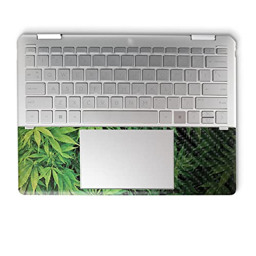 Image of MightySkins Carbon Fiber Skin Compatible with HP Spectre x360 14 inch (2022) Full Wrap Kit - Weed | Protective, Durable Textured Carbon Fiber Finish | Easy to Apply | Made in The USA