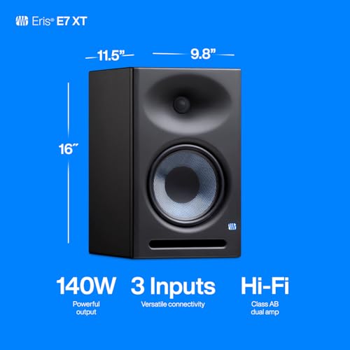 presonus eris e7 xt 2-way active studio monitor with ebm waveguide pack of 1